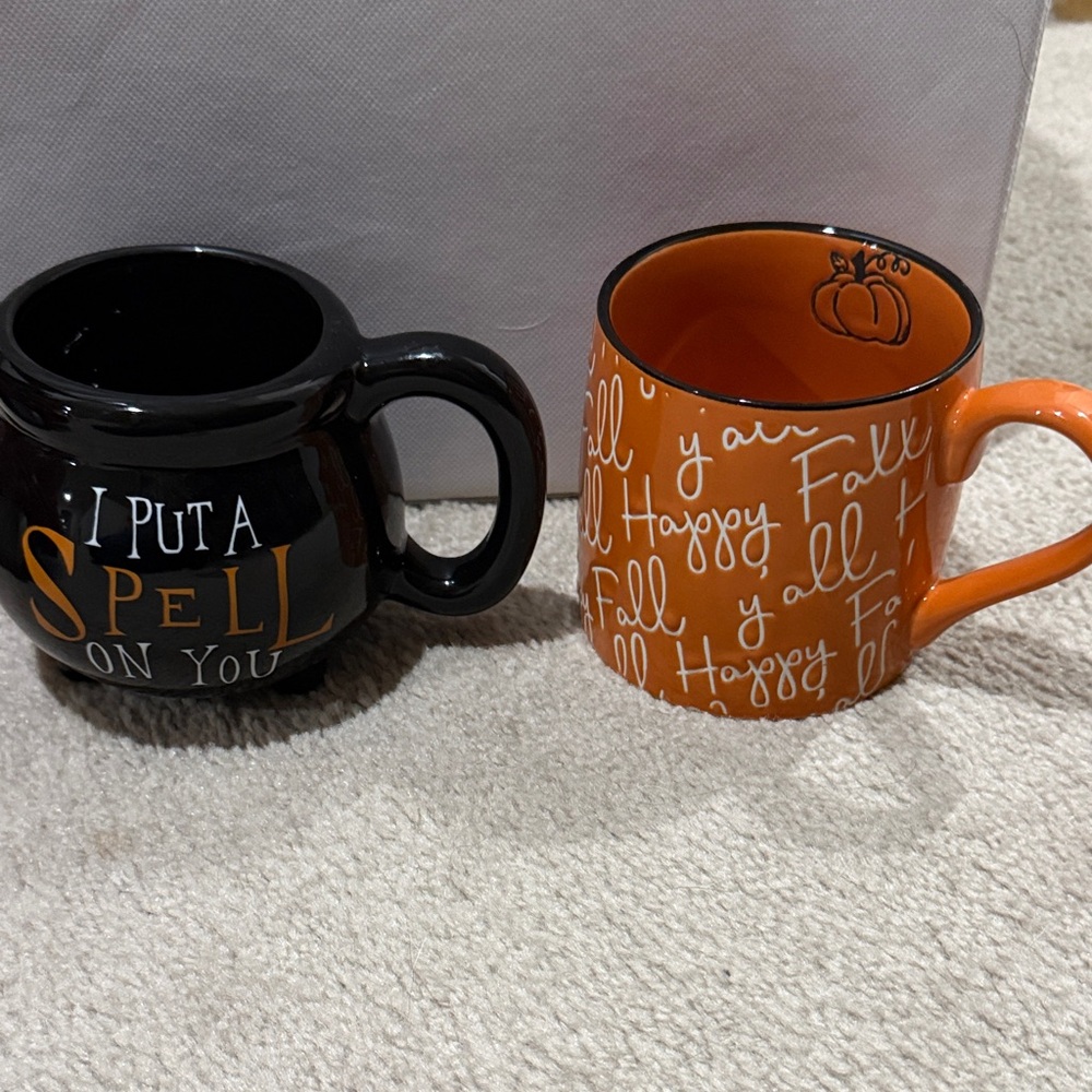 Black and Orange Halloween Mug Set